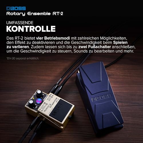 BOSS RT-2 | Kompaktes Rotary Ensemble Pedal | Authentische Rotary-Speaker-Sounds | Speziell für Gitarre & Keyboard | 3 vielseitige Modi | Mehrere Modulationseffekte in einem