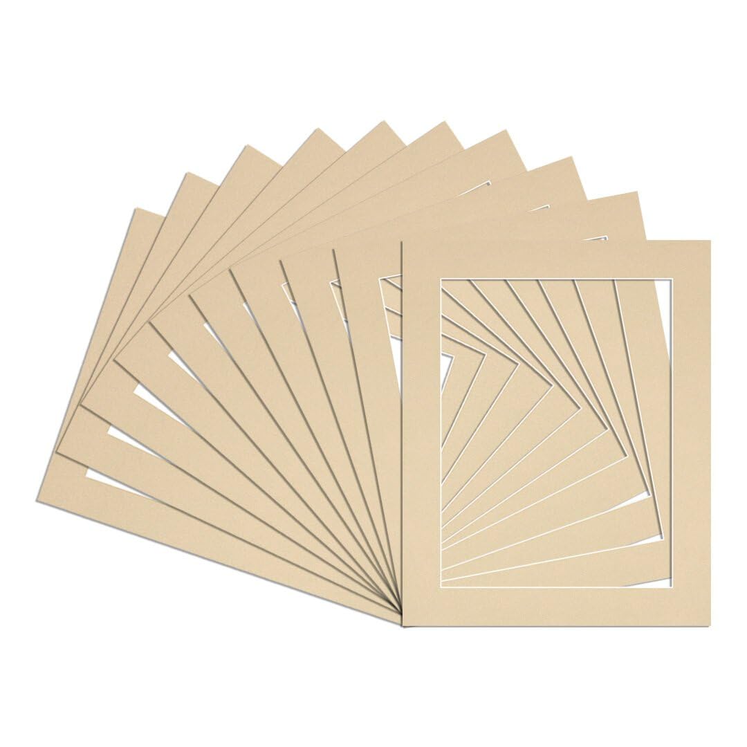 Procut Global 20x16" Ivory Picture Mounts to Fit 16x12" Aperture - Precision Cut Cardboard Photo Mount - Ideal for Frames, Prints, Artwork & Certificates - Sizes & Colours Available - 10 Pack