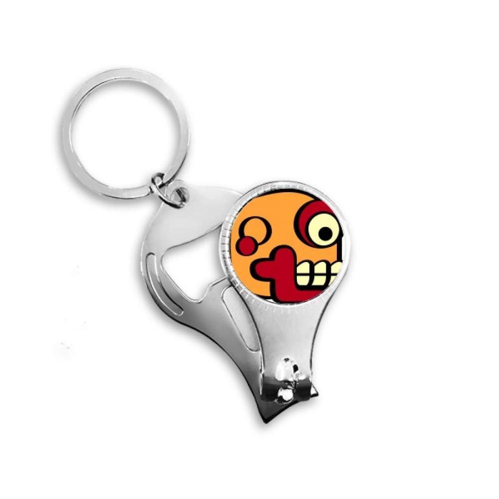 Coupe-ongles porte-clés multifonction 3-en-1 avec motif crâne