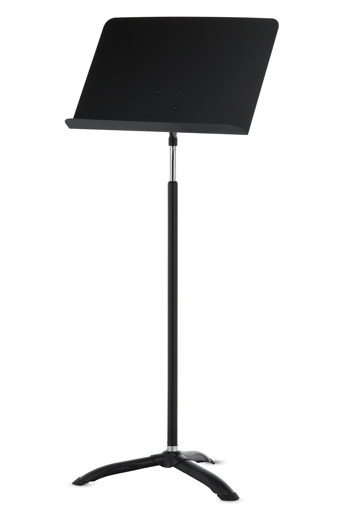 GEWA Pupitre d'orchestre - Métal - Plateau plein - Socle en métal plein stable - Réglage en hauteur par mécanisme à ressort - Extension chromée - Hauteur 105-160 cm - Poids 4,6 kg - noir