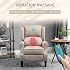 HOMCOM Vibration Massage Recliner Chair for Living Room with Heat, Wingback Single Sofa, Modern Linen Fabric Push Back Reclining Chair with Footrest, Side Pocket, Dark Beige