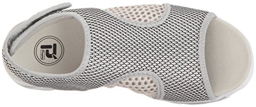 Propét Womens Travelactiv Sandal, Silver/Black, 8.5 Wide Us #TOP4