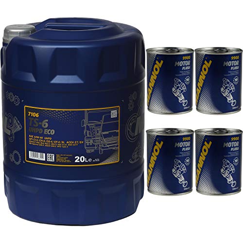 20L MANNOL TS-6 UHPD Eco 10W-40 APICI-4/SL synthetisch Motorspülung Motor Flush