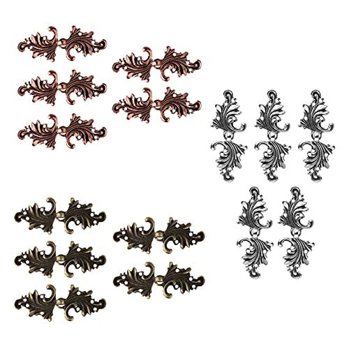 5Pairs Buttons Chinese Style Button Knot Buttons Leaf Closure Fastener Cape Cloak Clasp Fasteners Cardigan Clip Sewn On Clothes Cheongsam Beautiful And Durable (Color : Antique Copper) #TOP2