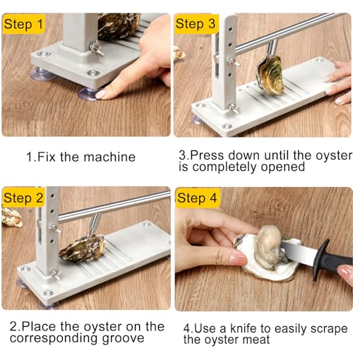 STDZQCWY Oyster Clam Opener Machine - Adjustable Shucker Tool Set with Glove & Fixed Clamp for Family Buffets & Hotels - Image 5