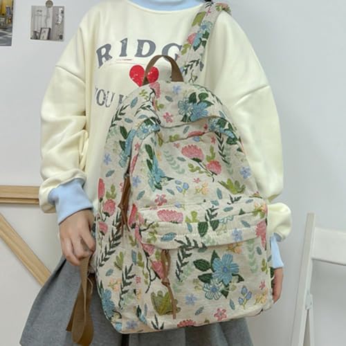Mochila para portátil de mujer con flores que alivia el dolor de espalda 6