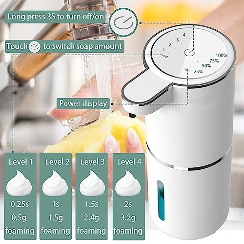 Ynesoer P11 Automatic Soap Dispenser – Touchless Foaming Soap Dispenser 400Ml Usb Rechargeable Dispenser Electric Wall Mounted 4Levels Adjustable Foam Soap Dispenser Pump thumb #1