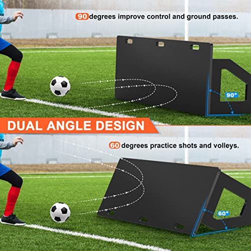 Soccer Rebounder Board Soccer Passing Wall, 45 X 18Inch Soccer Kickback Rebound Board Dual Angle Foldable Soccer Ball Rebounder, Soccer Bounce Back Rebounder|Soccer Equipment Training Gear #TOP1