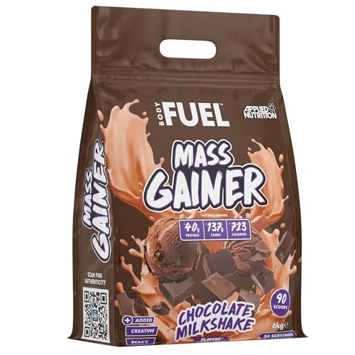 Applied Nutrition BodyFuel Mass Gainer- Weight Gain Protein Powder, High Calorie Weight Gainer, Lean Mass (6kg - 30 Servings) (Strawberry)
