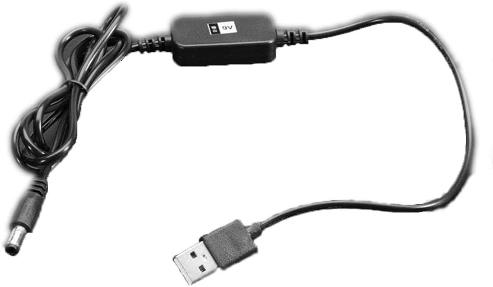 Step Up Voltage Converter 5V to 9V/12V USB to 2.1mm DC Booster Cable 1.2M (9V)