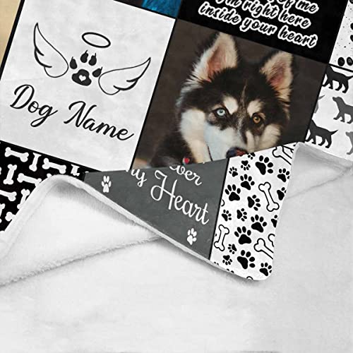 Pet Loss Sympathy Blanket Pet Memorial Dog Cat Remembrance Gift,Personalized Dog Throw Blankets With Photo & Name, Dog And Cat Memorial Gifts #TOP1