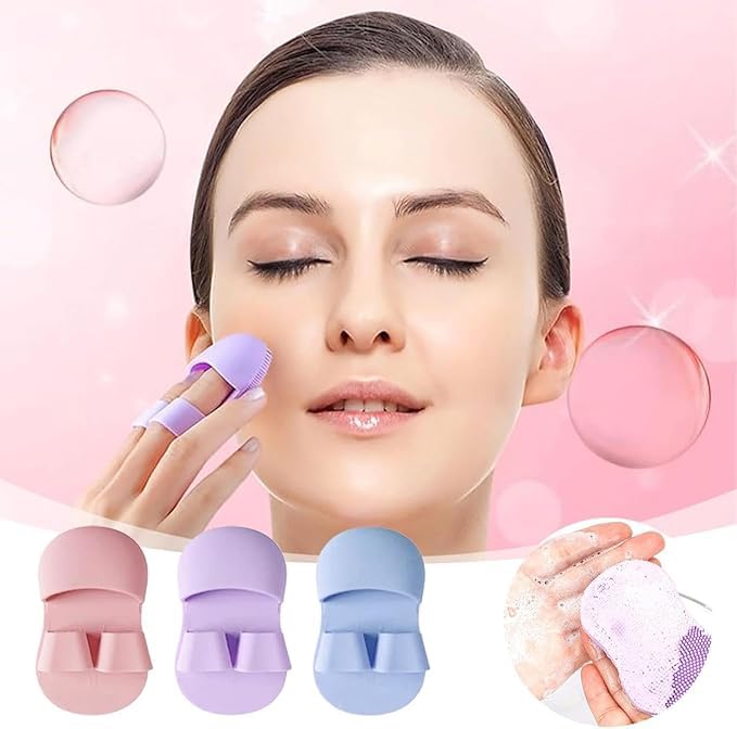 Image of Face Scrubber for Women and Men, Silicone Face Cleansing Brush Face Scrubbers Soft Exfoliators Cleaning Tool Massage Washing Pore Cleanser Pimples Blackhead Remover Deep Cleans Skin Care 1pcs