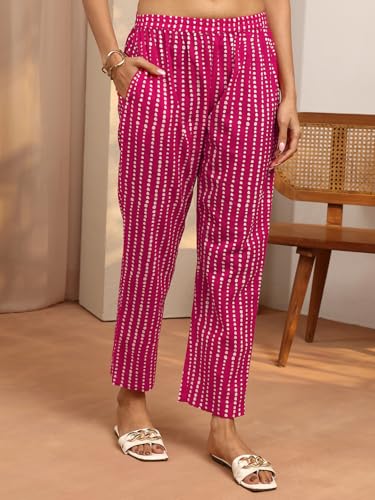 Image of Libas Printed Cotton Blend Straight Kurta Set for Women | daily wear suit