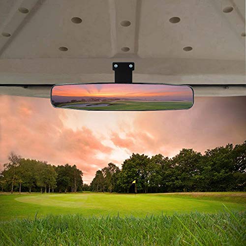 HKOO Golf cart Rear View Mirror,16.5" Extra Wide 180 Degree Panoramic Rear View