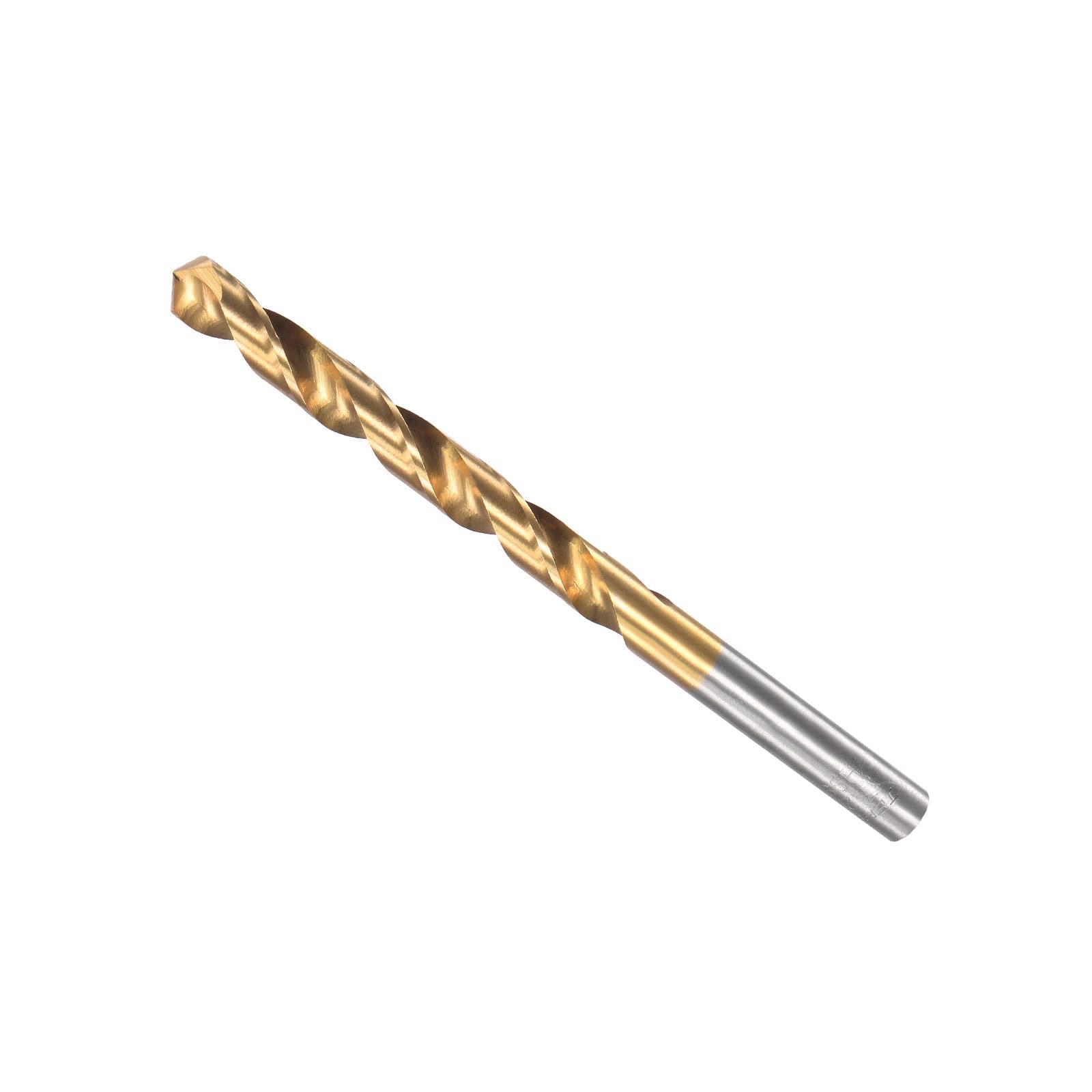 CoCud Twist Drill Bits, 7.2mm Drilling Diameter, Titanium Coated High Speed Steel 6542 Straight Round Shank
