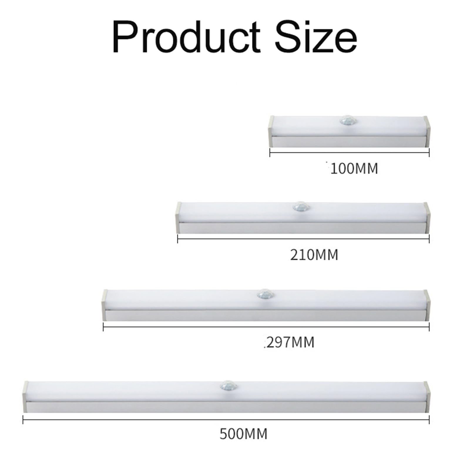 Aplique de Pared para Interiores con Sensor de Movimiento, Luces Recargables para Debajo de gabinetes de Cocina, Tira Larga, para armarios, armarios, cocinas, escaleras, pasillos (luz Blanca, 50 cm)