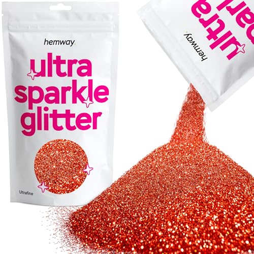 Hemway Ultra Sparkle Glitter Red Holographic 100g Ultrafine | Glitter for Arts & Craft, Makeup, Nail Art, Crafting, Card Making, Sparkle Decoration