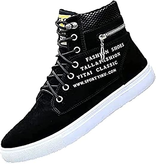 Amazon Co Jp メンズ 靴 スニーカー シューズ アウトドア おしゃれ 通気性 ハイカット ダンス デニム スエード 幅広 ウォーキング 通学 冬 日常着用 ブラック 25cm シューズ バッグ