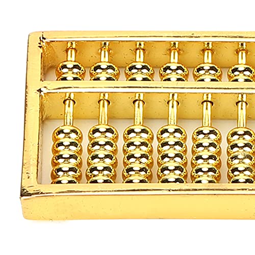 Image of GLOGLOW Chinese Ancient Abacus, 1.8x1in Mini Brass Abacus 9 Gears Chinese Math Calculating Tool Educational Learning Kids Adult Collection