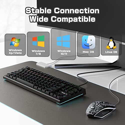 Aula Mechanical Gaming Keyboard, Rgb Backlighting Wired Gaming Keyboard For Pc Mac Xbox Gamer, Brown Switches #TOP5