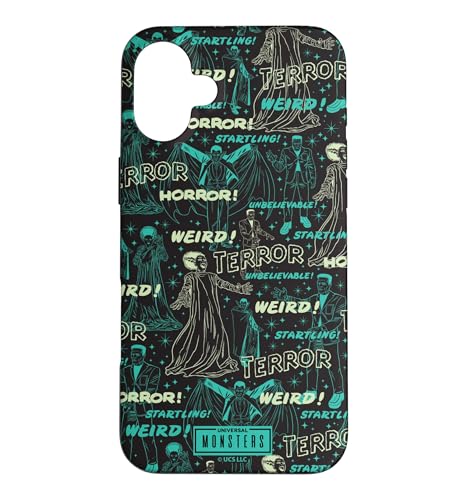 Image of Universal Monsters Retro Horror All Over Print Case for iPhone 16 Plus