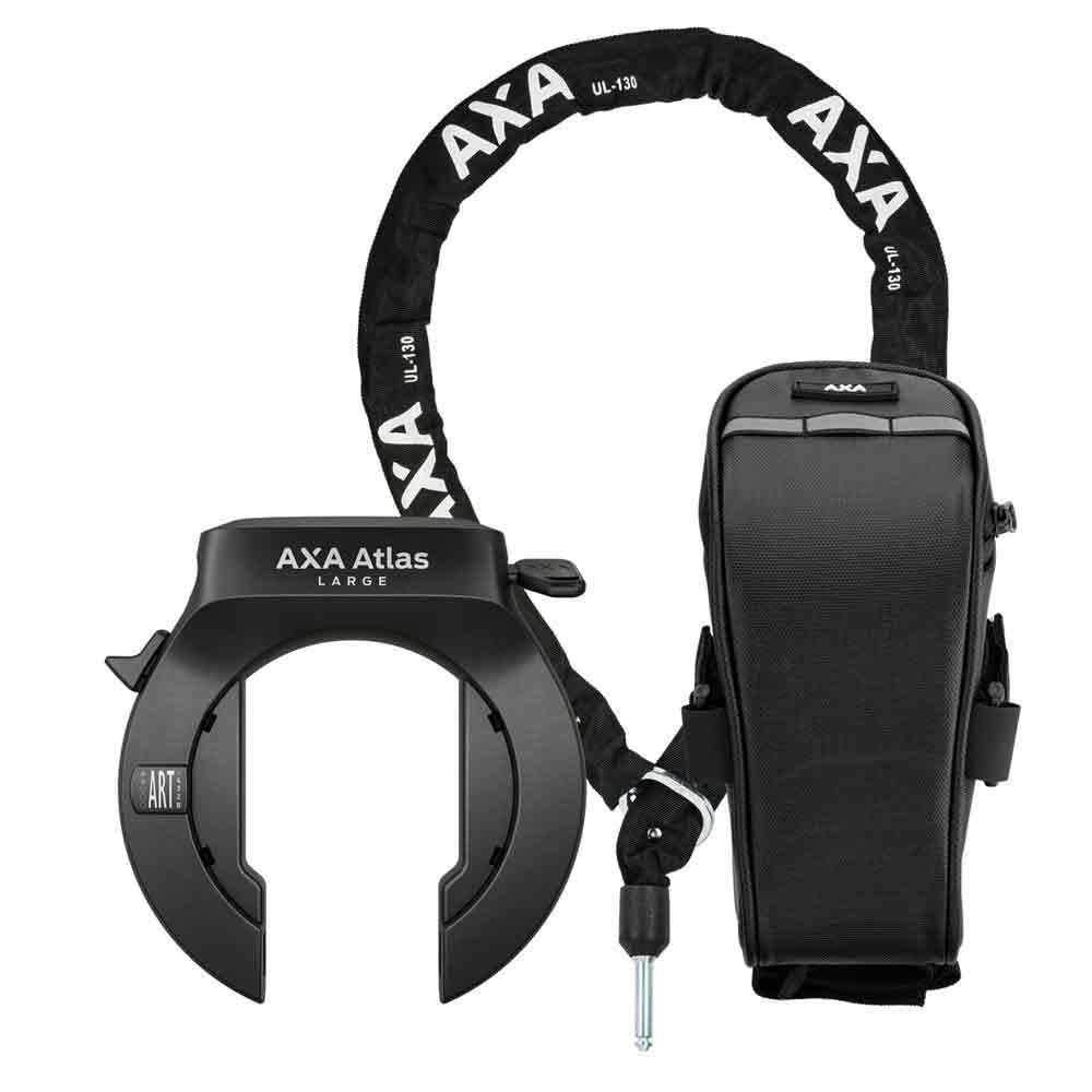 AXA Atlas Large + ULC 130 Insert Chain + Saddle Bag - Frame Lock Set - Security Level 14 - Key is Not Removable