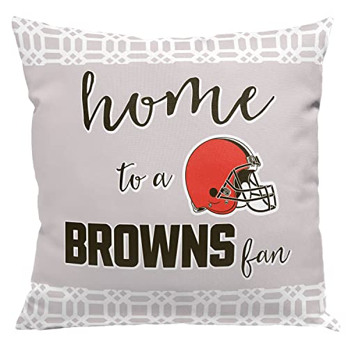 Northwest NFL 2 Piece Sweet Home Fan Throw Pillow Cover 18 X 18, Cleveland Browns