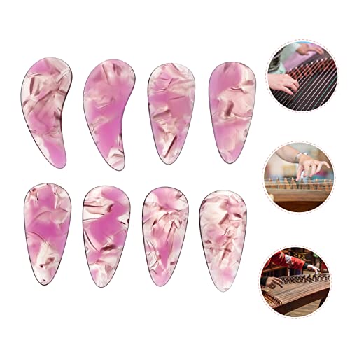 YARNOW Guzheng Finger Picks 8 Stück Nagelprotektoren für Guzheng Praktische Zubehör für Anfänger Leicht und Komfortabel zum Üben und Spielen mit Rillenförmigem Design