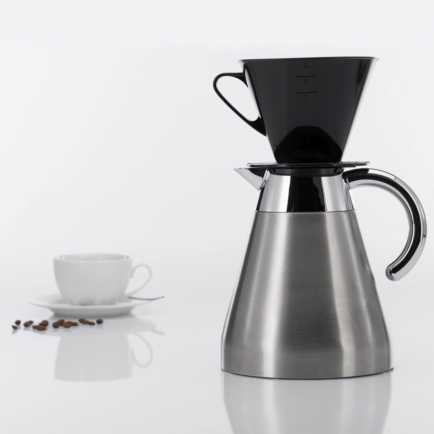 Westmark Coffee Set, 3 Items, 2x Size 2 And Size 4 Coffee Filters + Coffee Measuring Spoons, Plastic, Black/White, 244422E7