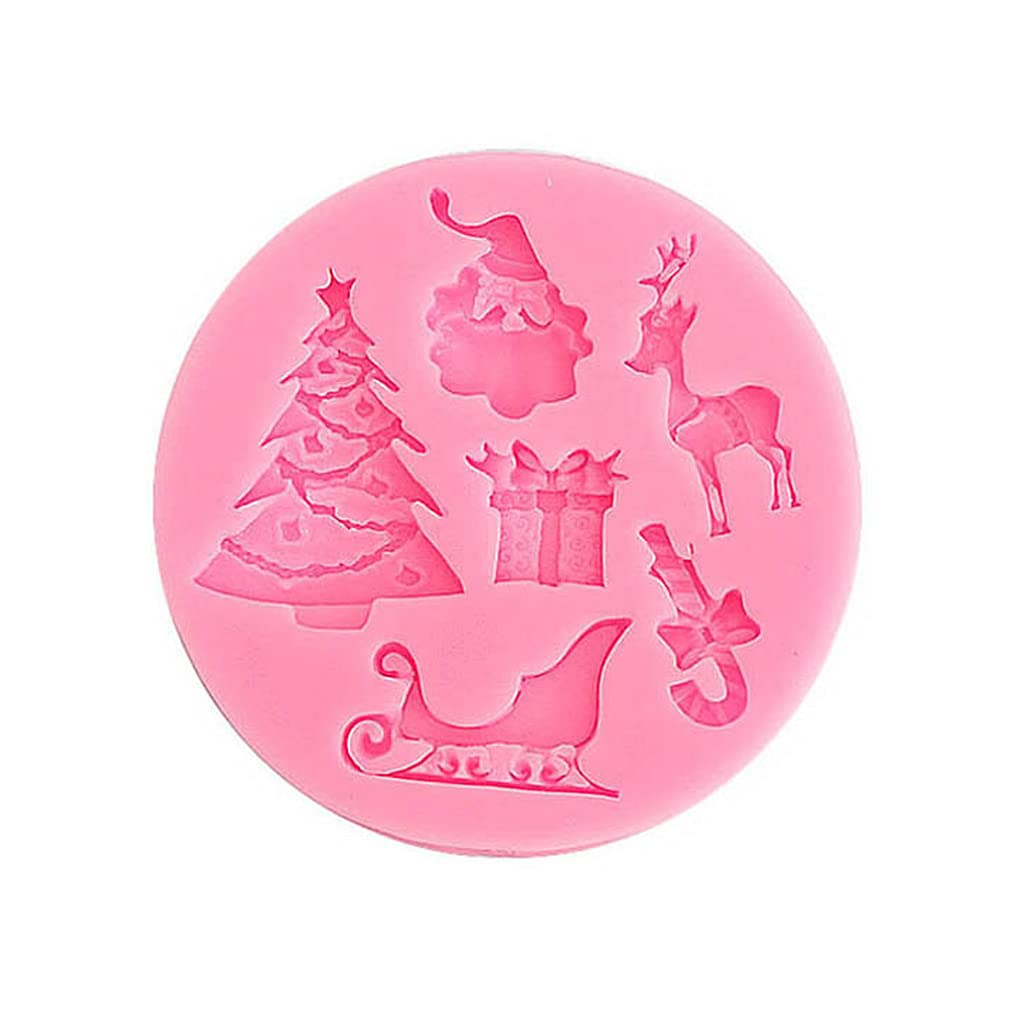Xinsheinelry Sugarcraft Christmas Snowmen Pine Cookie Food-grade Silicone Cake Plunger Cutter Cookie Set
