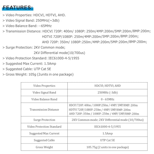 Bnc Video Power Balun, CCTV Video Balun Passiver Koaxial zu Ethernet Konverter Passiver CCTV Koax Bnc Video Power Balun Transceiver auf Rj45 Anschluss