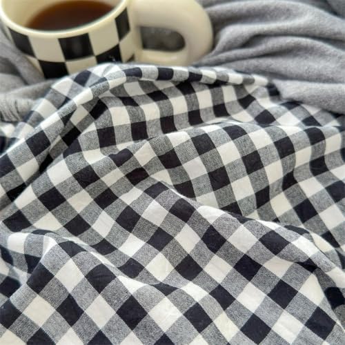 Image of Nayoroom Black and White Gingham Duvet Cover Queen Plaid Dorm Bedding