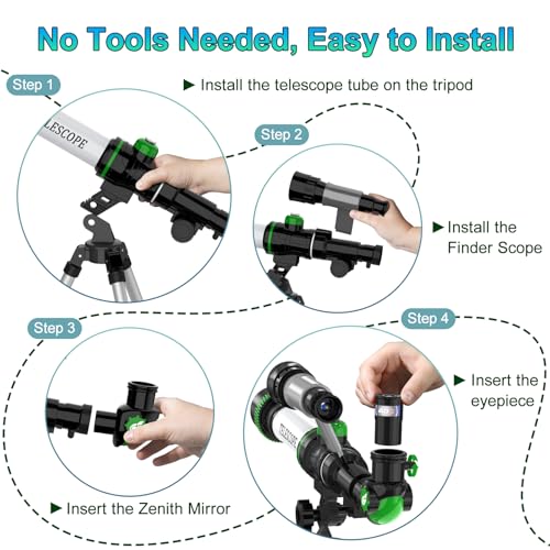 image for ToyerBee Telescope for Kids, Science Kits for Kids Includes Compass & 