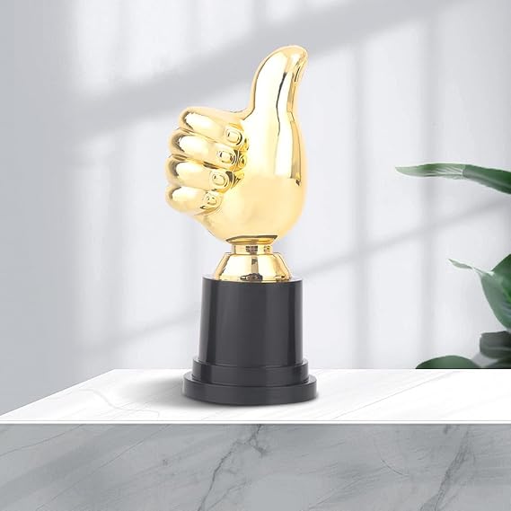 Gold Award Trophy, Thumbs Up Trophy Competition Winner Prize Encouragement Mini Victory Trophies Award Prizes for Home Desktop Decor Gift Sport Academy Awards Kids Party Favors Gifts