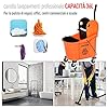 HOMCOM Secchio per Mocio Professionale 36L, Carrello Lavapavimenti con Strizzatore Manuale e 2 Secchi, Arancione e Nero