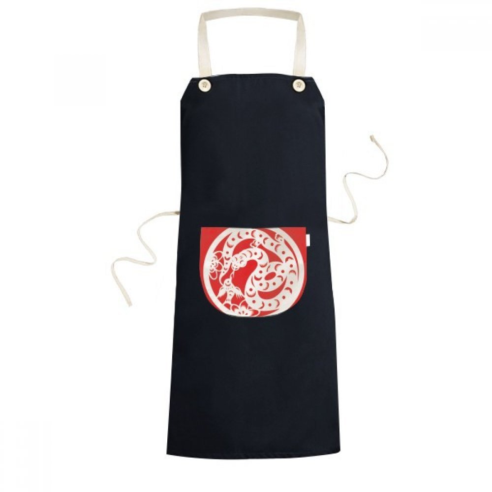 Tablier de cuisine zodiaque chinois serpent noir idéal pour réussir vos recettes asiatiques