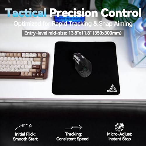 Image of SOLAKAKA EP9 Pink Gaming Mouse Pad - 4MM Thick 13.8 inchx11.8 inch (350x300mm), Tight-Weave Control Surface, Non-Slip Rubber Base, Stitched Edge- FPS,MOBAs,RTS,MMO(M zise)