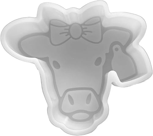 Molde Freshie de silicona para vaca con etiqueta de oído, tamaño 4 pulgadas de ancho x 3.5 pulgadas de largo x 1 pulgada de profundidad, diseño de