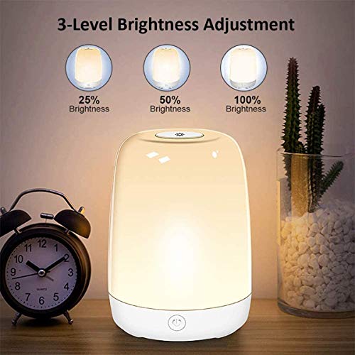 image for unlaponbing LED Night Light, Touch Control Smart Bedside Table Lamp, D