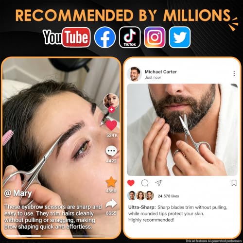 Professional Nose Hair & Eyebrow Scissors - image 8