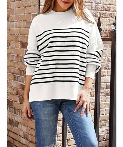 Image of SEMATOMALA Women's Oversized Plain Batwing Sweaters Fall Winter Crewneck Trendy Pullover Knit Jumper Tops