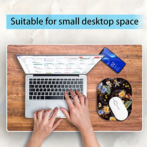 Small Mouse Pad，Mini Mouse Pad 6 X 7 Inch，For Laptop Keyboard Tray Wireless Mouse Home Office Travel，With Non-Slip Rubber Base, Waterproof Mouse Mat，Dandelion #TOP2