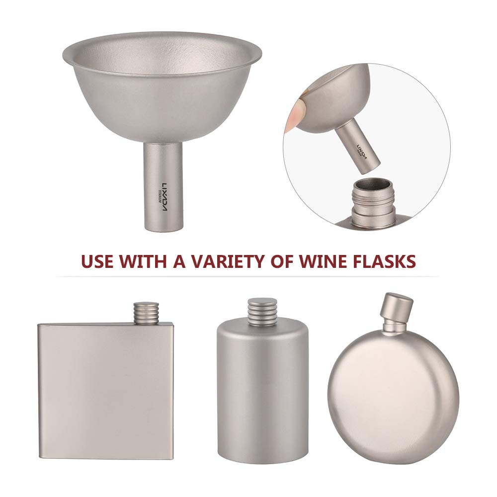 Lixada Titanium Funnel Wine Liquid Filling Funnels for Bottles Flasks Containers