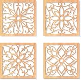 KOYILTD 4 Pcs Thicken Wooden Wall Art