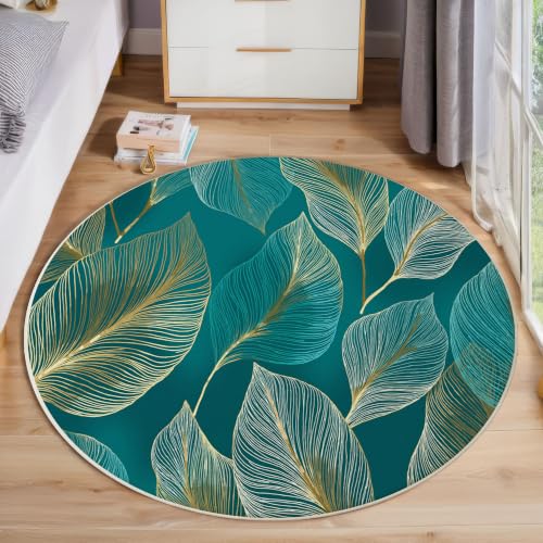 Tapis rond marbre de luxe au design géométrique et texture moelleuse unique - 2