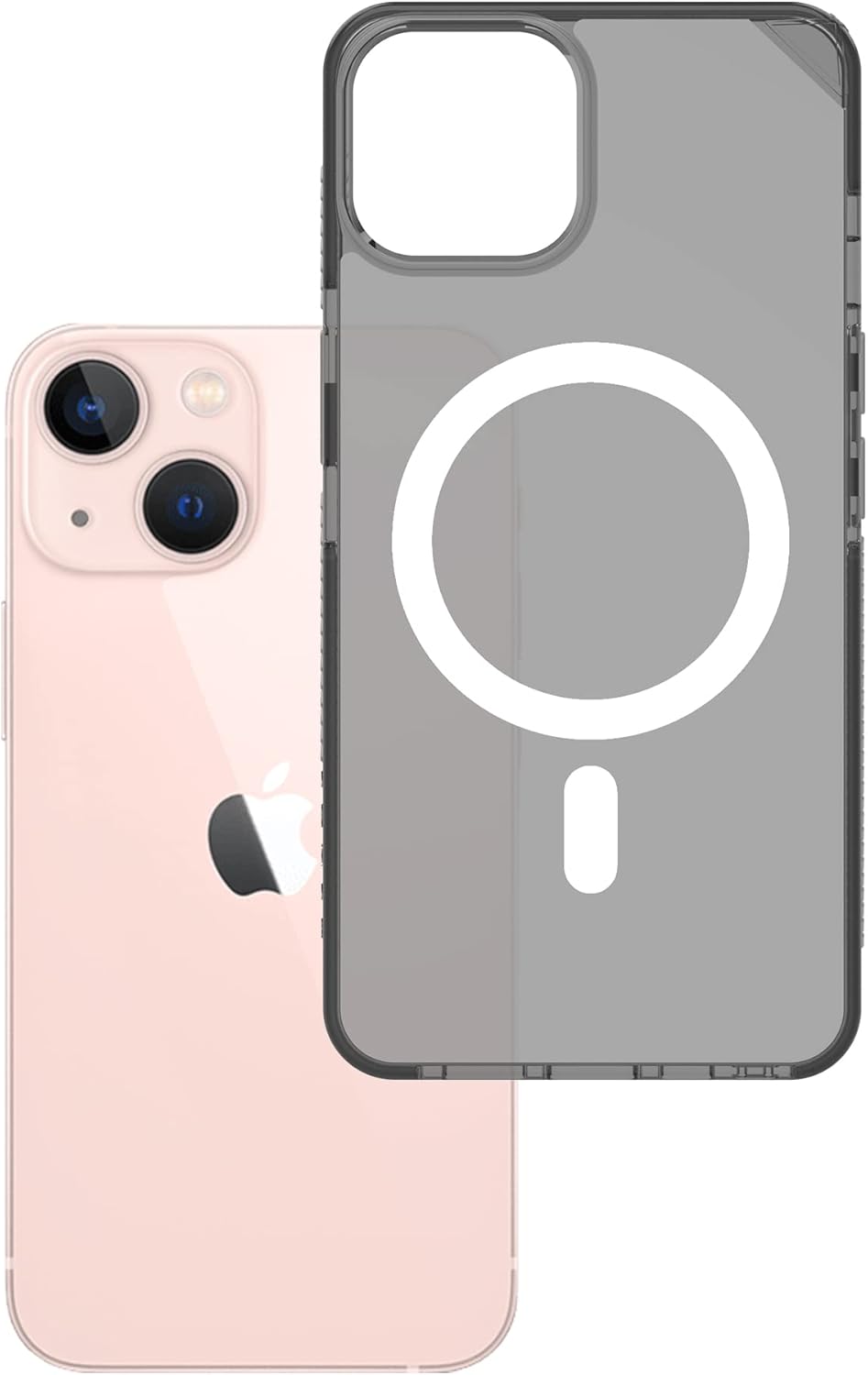 Armor Signature Case Compatible for MagSafe, for iPhone 13 Series (iPhone 13 mini, Crystal Grey with Grey Tape)