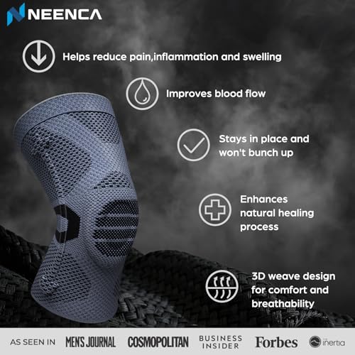 Image of NEENCA Professional Knee Brace for Pain Relief, 3XL Black