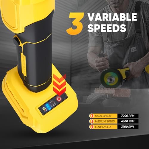 Cordless Angle Grinder Compatible with DeWalt 18 to 21V Battery, 125mm Brushless Tool Only, 3 Saw Blades Included - Image 3