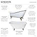 Kingston Brass Aqua Eden VCTND6030NT1 Cast Iron Slipper Clawfoot Bathtub with Chrome Feet without Faucet-Drillings, 60-Inch, White