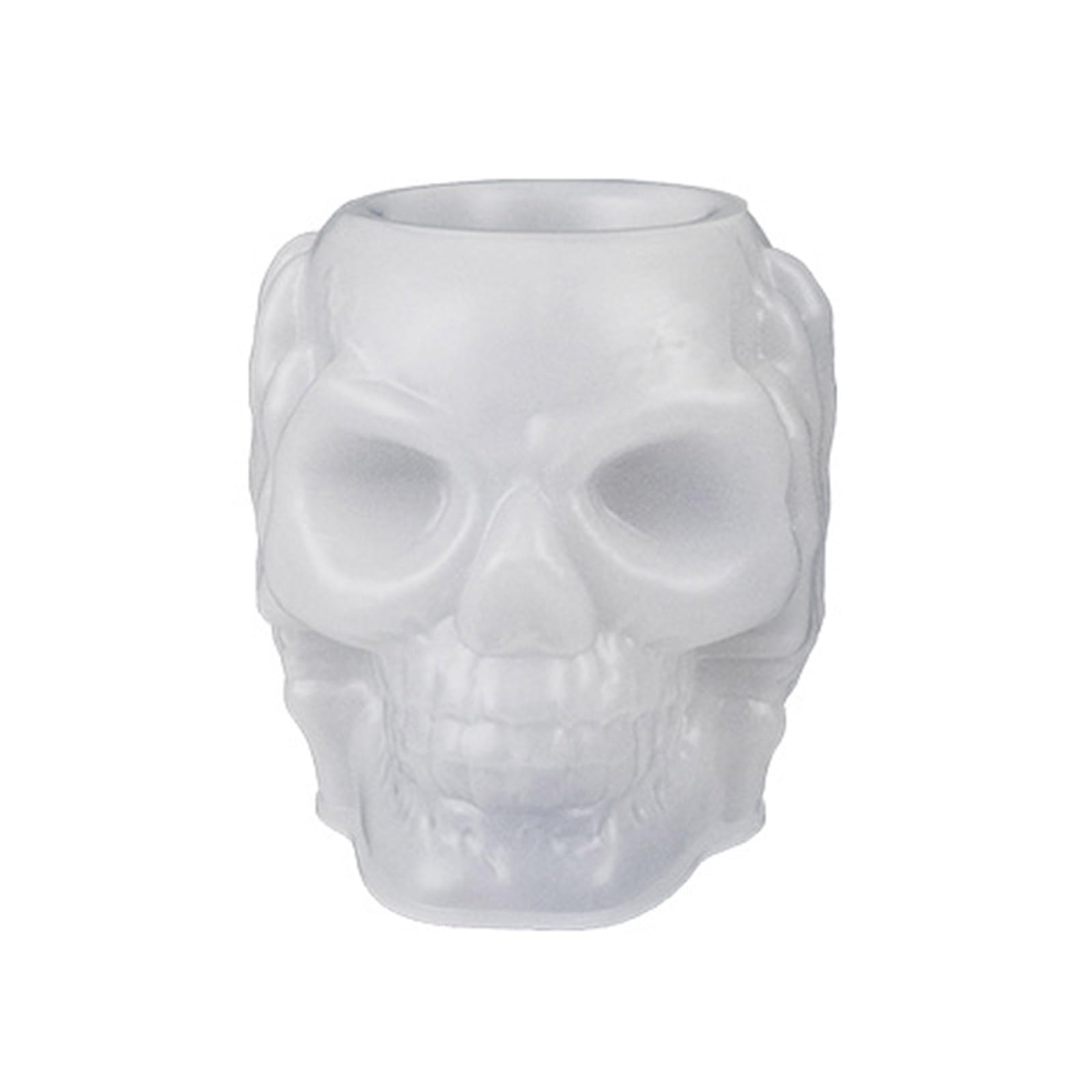 Luofang Men's White Concrete Flowerpot Mold Skull Shape Pen Holder Mold Cet Container Silicone Mold Succulent Planter Concrete Vase Mold